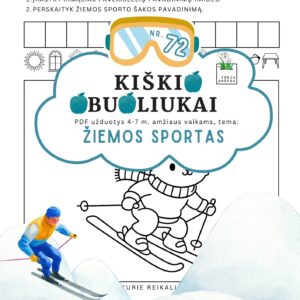 užduotys žiemos sportas vaikams slidės slidinėjimas