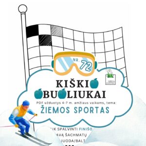 užduotys žiemos sportas vaikams finišas vėliava spalvinti