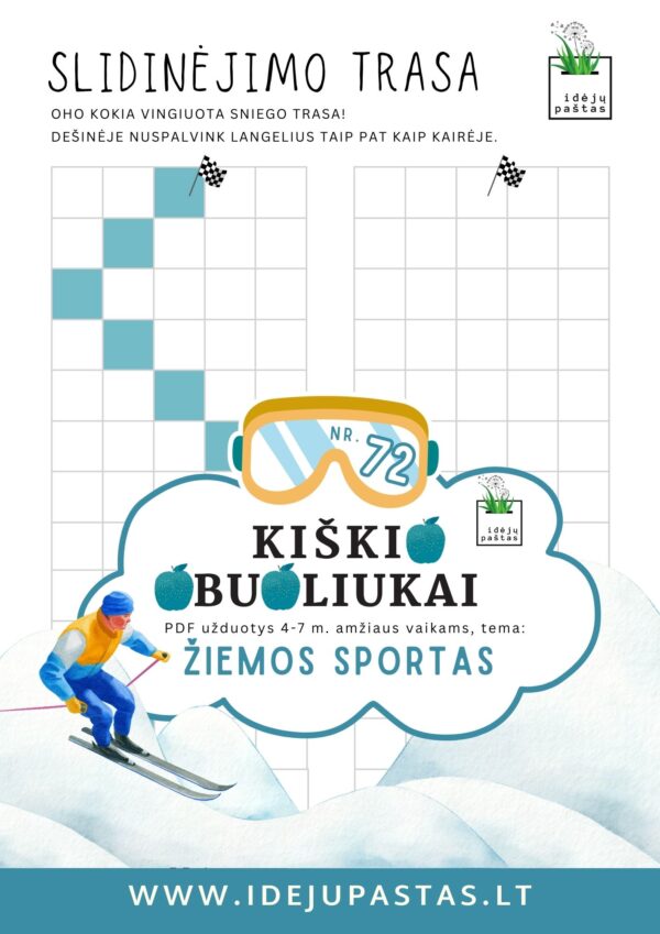 užduotys žiemos sportas vaikams loginis mąstymas
