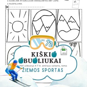 užduotys žiemos sportas vaikams snieglentė