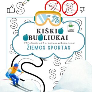 užduotys žiemos sportas vaikams raidžių diferenciacija s raidė slidu
