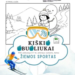 užduotys žiemos sportas vaikams darbelis šablonas spausdinti