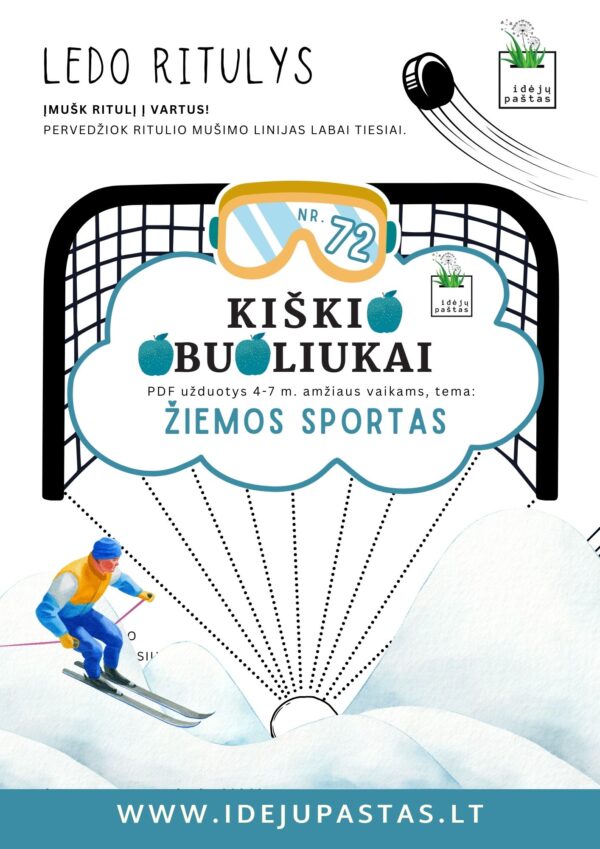 užduotys žiemos sportas vaikams ledo ritulys rankos lavinimas skaičiavimas
