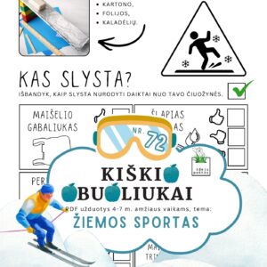 užduotys žiemos sportas vaikams STEAM veikla idėjos konstravimas eksperimentas tyrinėjimas