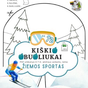 užduotys žiemos sportas vaikams olimpinės žaidynės Lietuva darbelis šablonas vėliava spausdinti printable