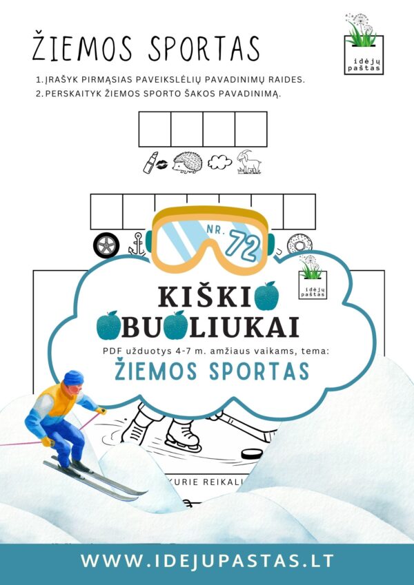 užduotys žiemos sportas vaikams ledo ritulys