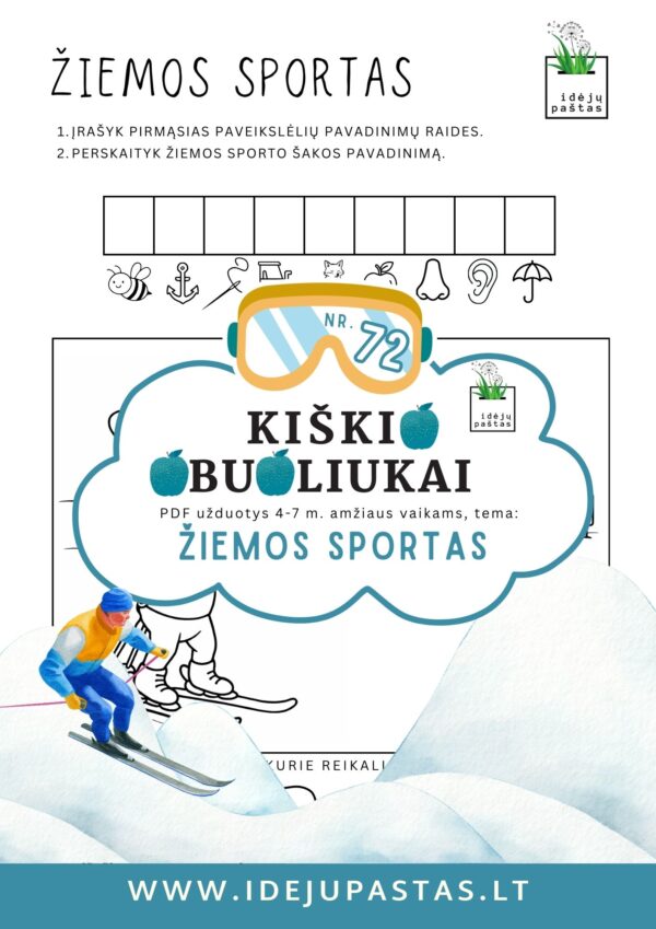 užduotys žiemos sportas vaikams biatlonas