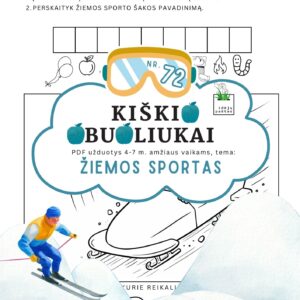 užduotys žiemos sportas vaikams bobslėjus