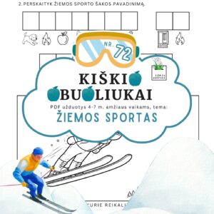 užduotys žiemos sportas vaikams šuoliai su slidėmis