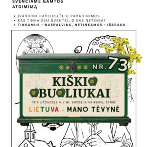 Kiškio obuoliukai Nr. 73 - LIETUVA - MANO TĖVYNĖ! UŽDUOTYS VAIKAMS APIE Lietuvą lietuvos šventės velykos
