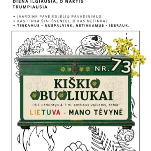 Kiškio obuoliukai Nr. 73 - LIETUVA - MANO TĖVYNĖ! UŽDUOTYS VAIKAMS APIE Lietuvą lietuvos šventės joninės