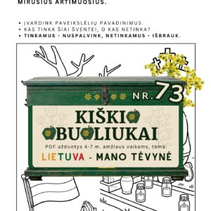 Kiškio obuoliukai Nr. 73 - LIETUVA - MANO TĖVYNĖ! UŽDUOTYS VAIKAMS APIE Lietuvą lietuvos šventės vėlinės