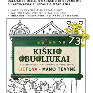Kiškio obuoliukai Nr. 73 - LIETUVA - MANO TĖVYNĖ! UŽDUOTYS VAIKAMS APIE Lietuvą lietuvos šventės kalėdos