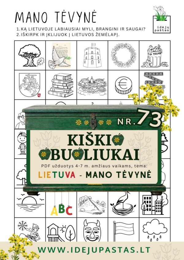 Kiškio obuoliukai Nr. 73 - LIETUVA - MANO TĖVYNĖ! UŽDUOTYS VAIKAMS APIE Lietuvą vertybės
