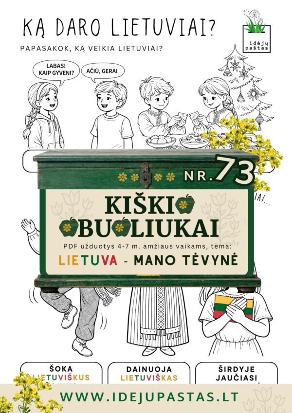 Kiškio obuoliukai Nr. 73 - LIETUVA - MANO TĖVYNĖ! UŽDUOTYS VAIKAMS APIE Lietuvą lietuviai