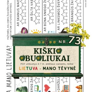 Kiškio obuoliukai Nr. 73 - LIETUVA - MANO TĖVYNĖ! UŽDUOTYS VAIKAMS APIE Lietuvą anketa kokia mano lietuva