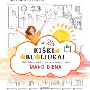 Kiškio obuoliukai Nr. 74 užduotys vaikams mano diena dienos rutina_diferenciacija skirtumų ir panašumų paieška kambarys