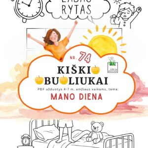 užduotys vaikams mano diena dienos rutina labas rytas raidės Kiškio obuoliukai Nr. 74