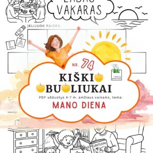 užduotys vaikams mano diena dienos rutina labas vakaras raidės Kiškio obuoliukai Nr. 74