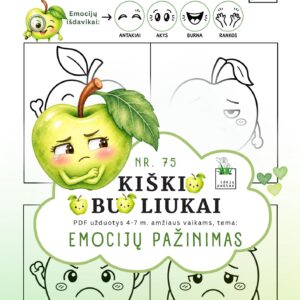 kiškio obuoliukai nr 75 emocijų pažinimas jausmai stiprybės kortelės užduotys ugdymo priemonė ikimokykliniam priešmokykliniam ugdymui atpažink jausmus skirtumai kūnas