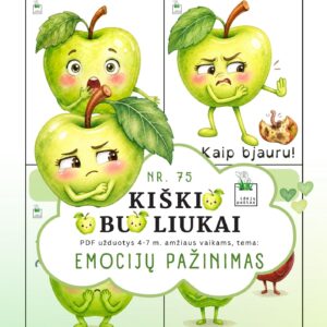 kiškio obuoliukai nr 75 emocijų pažinimas jausmai stiprybės kortelės užduotys ugdymo priemonė ikimokykliniam priešmokykliniam ugdymui emocijų ir jausmų kortelės